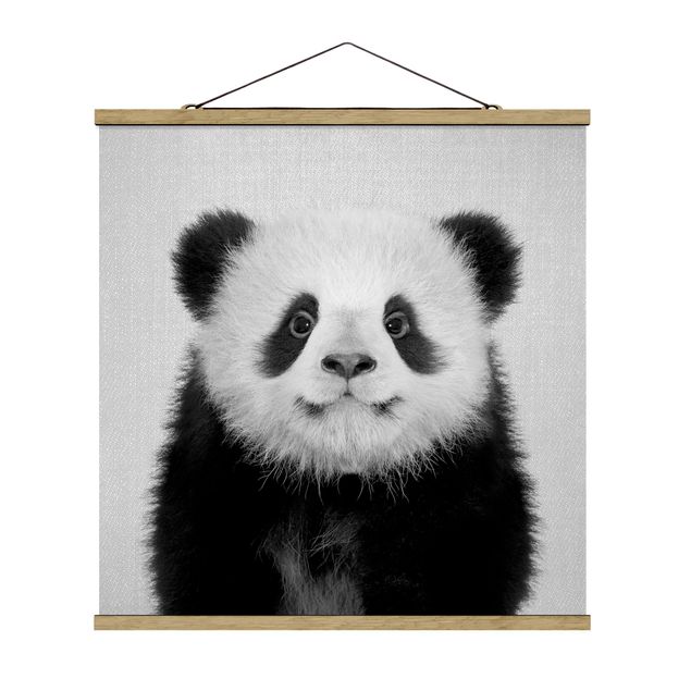 Posters djur Baby Panda Prian Black And White