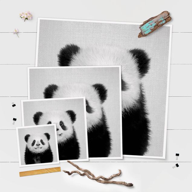 Tavlor Baby Panda Prian Black And White