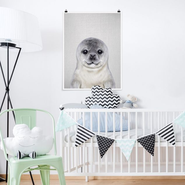 Posters svart och vitt Baby Seal Ronny