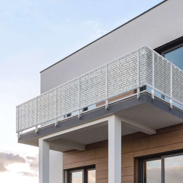 Insynsskydd för balkong väderbeständigt Brick Wall White