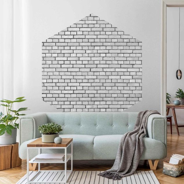 Fototapeter 3D Brick Wall White