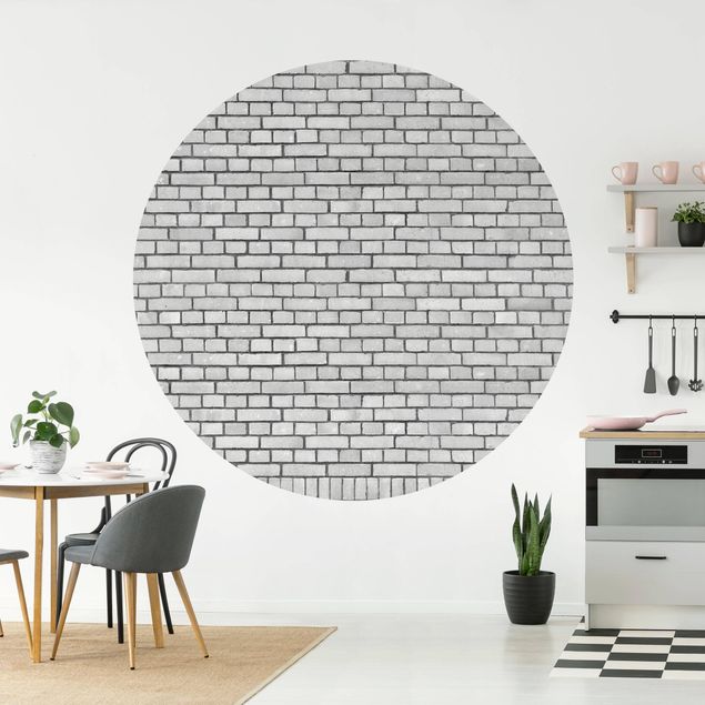 Kök dekoration Brick Wall White