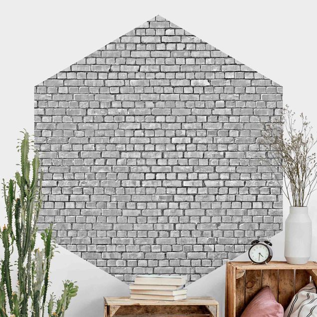 Kök dekoration Brick Wallpaper Black And White