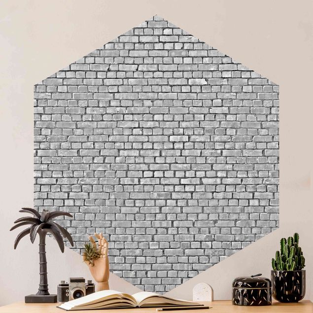 Fototapeter tegelsten Brick Wallpaper Black And White