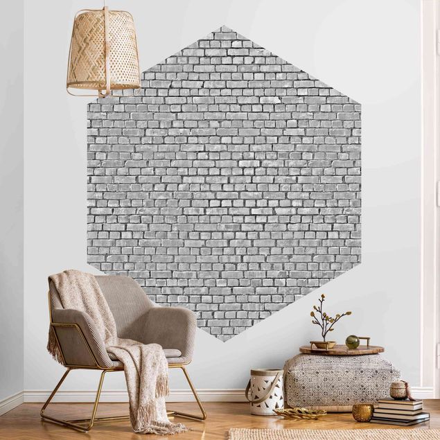Fototapeter 3D Brick Wallpaper Black And White