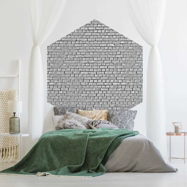Mönstertapet Brick Wallpaper Black And White