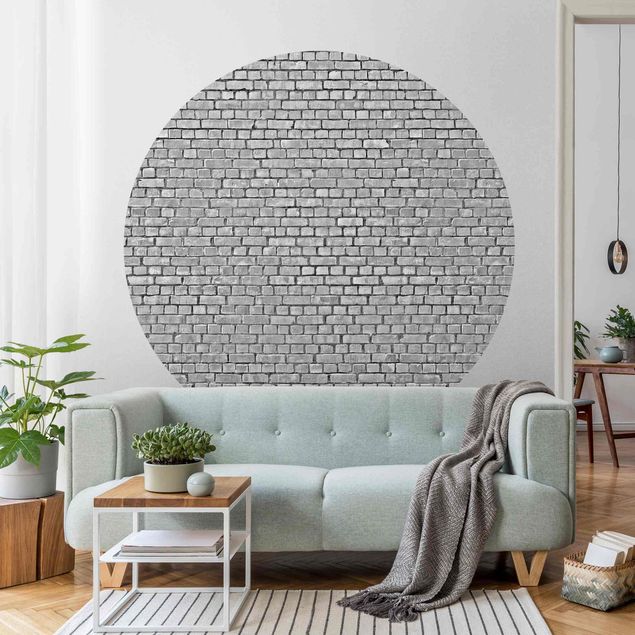 Fototapeter tegelsten Brick Tile Wallpaper Black And White