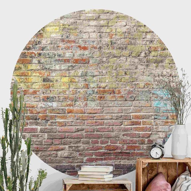 Fototapeter marmor utseende Brick Wall With Shabby Colouring