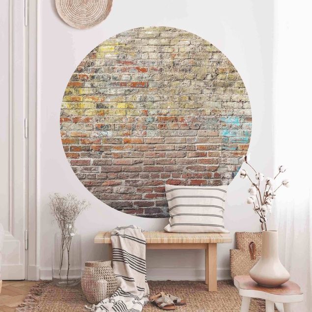 Fototapeter tegelsten Brick Wall With Shabby Colouring