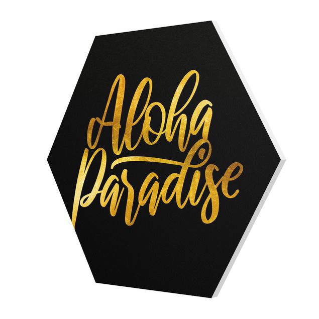 Hexagon Bild Forex - Gold - Aloha Paradise auf Schwarz