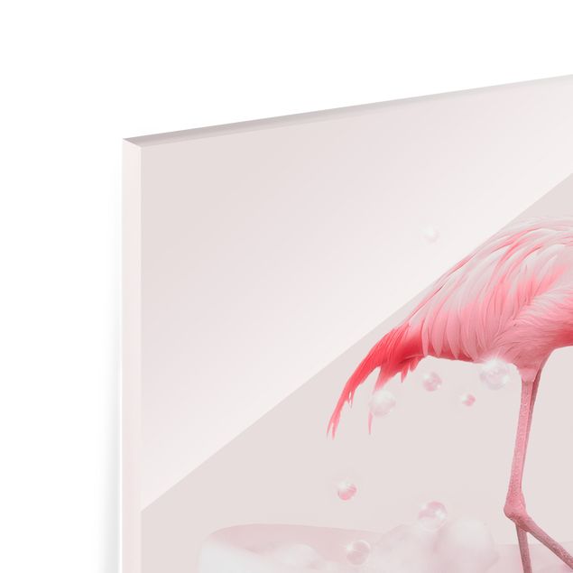 Magnettafel Glas Bath Tub Flamingo