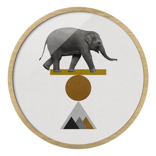 Tavlor grått Art Of Balance Elephant