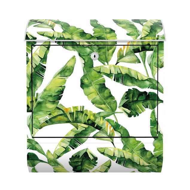 Brevlådor grön Banana Leaf Watercolour Pattern
