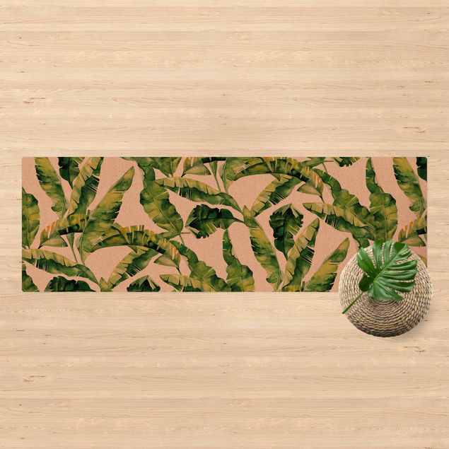 modern matta vardagsrum Banana Leaf Watercolour Pattern