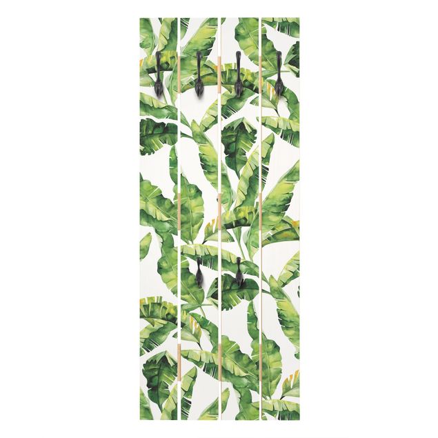 Klädhängare vägg Banana Leaf Watercolour Pattern