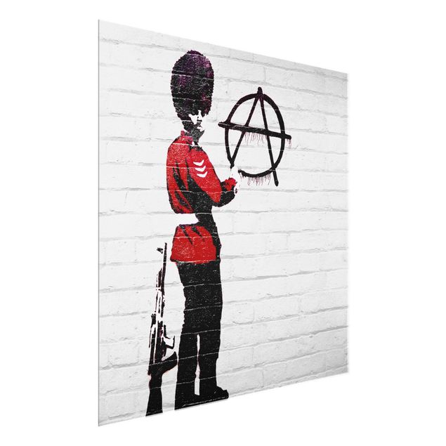 Tavlor svart och vitt Anarchist Soldier - Brandalised ft. Graffiti by Banksy