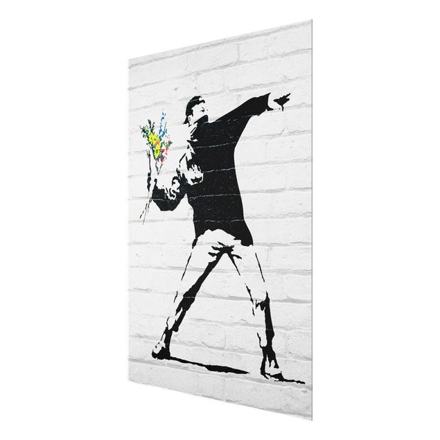 Glas Magnettavla Flower Thrower - Brandalised ft. Graffiti by Banksy