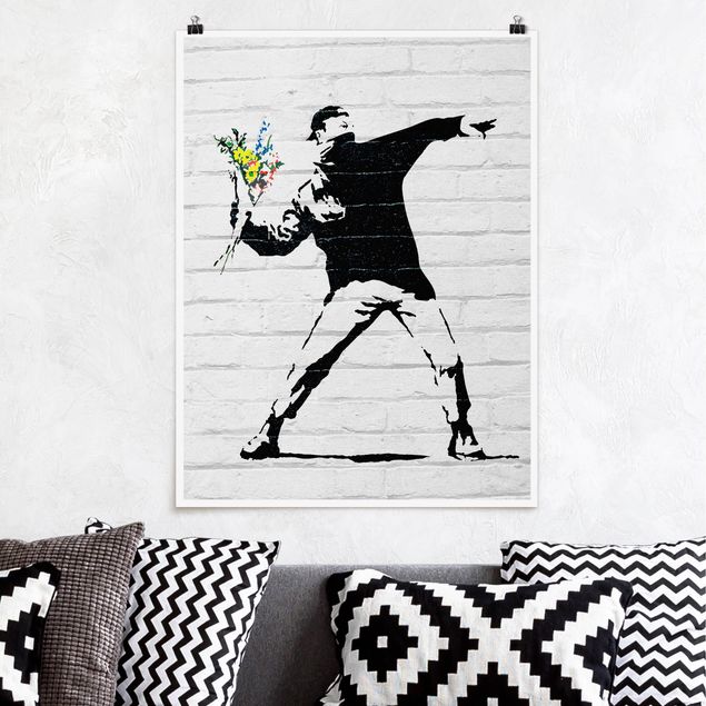 Posters svart och vitt Blumenwerfer - Brandalised ft. Graffiti by Banksy