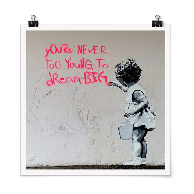 Tavlor svart och vitt Dream Big - Brandalised ft. Graffiti by Banksy