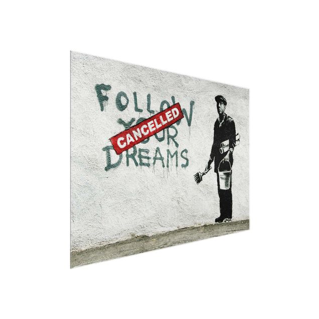 Tavlor svart och vitt Follow Your Dreams - Brandalised ft. Graffiti by Banksy