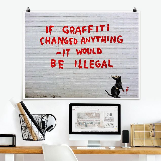 Posters svart och vitt If Graffiti Changed Anything - Brandalised ft. Graffiti by Banksy