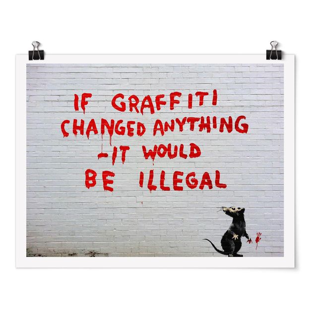 Tavlor svart och vitt If Graffiti Changed Anything - Brandalised ft. Graffiti by Banksy