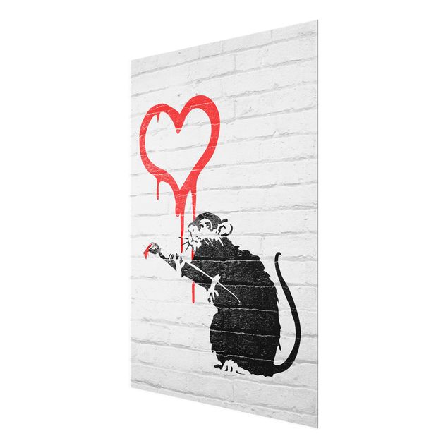 Magnettafel Glas Love Rat - Brandalised ft. Graffiti by Banksy