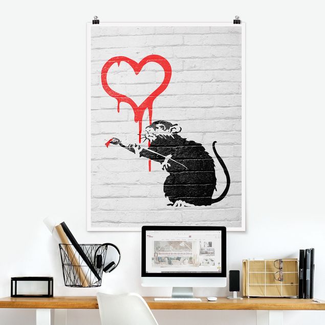 Posters svart och vitt Love Rat - Brandalised ft. Graffiti by Banksy