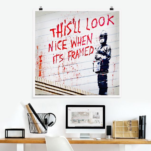 Posters svart och vitt Nice When Its Framed - Brandalised ft. Graffiti by Banksy