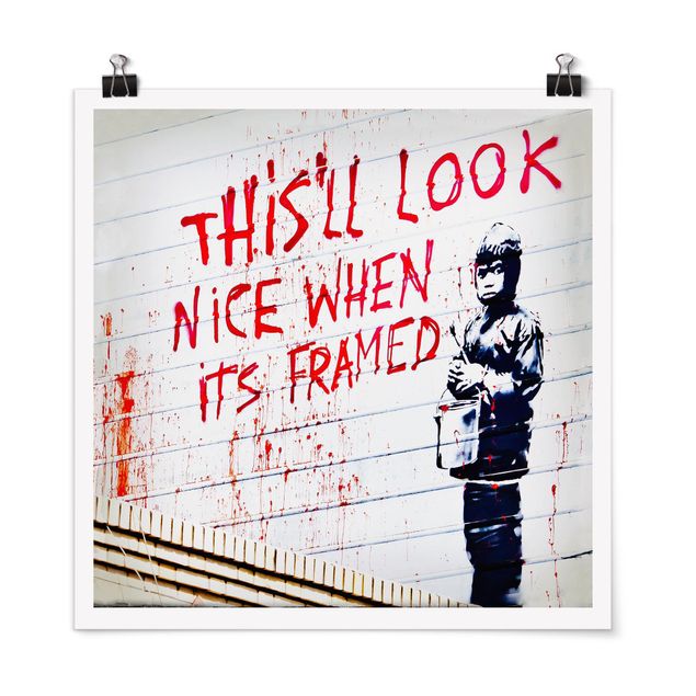Tavlor svart och vitt Nice When Its Framed - Brandalised ft. Graffiti by Banksy