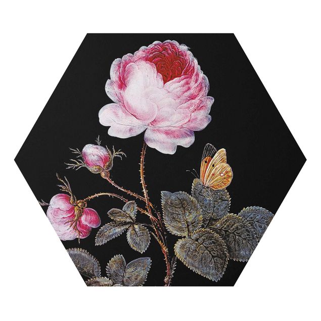 Tavlor blommor Barbara Regina Dietzsch - The Hundred-Petalled Rose