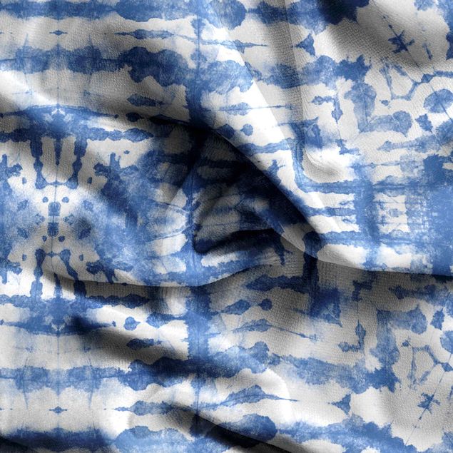 Fönster gardiner Batik In Blue White