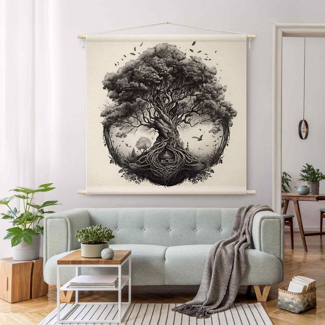 Väggbonad skog Tree Of Life Illustration