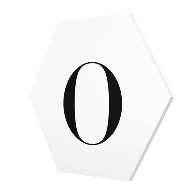 Hexagonala tavlor Letter Serif White O