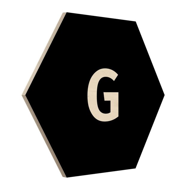 Hexagonala tavlor Letter Black G