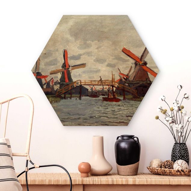 Kök dekoration Claude Monet - Windmills in Westzijderveld near Zaandam