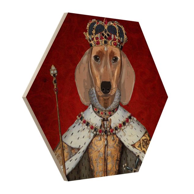 Hexagonala tavlor Animal Portrait - Dachshund Queen