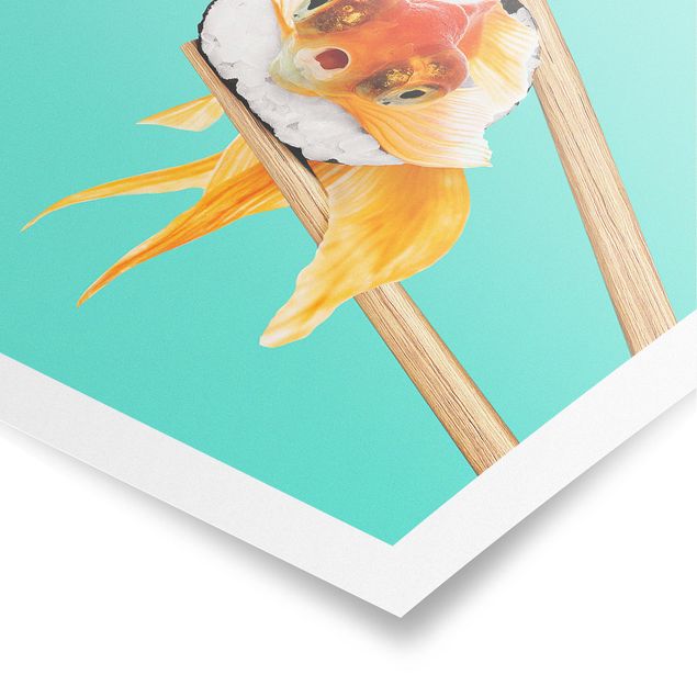 Tavlor blommor Sushi With Goldfish