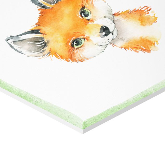 Hexagonala tavlor Watercolour Forest Animals With Desired Name