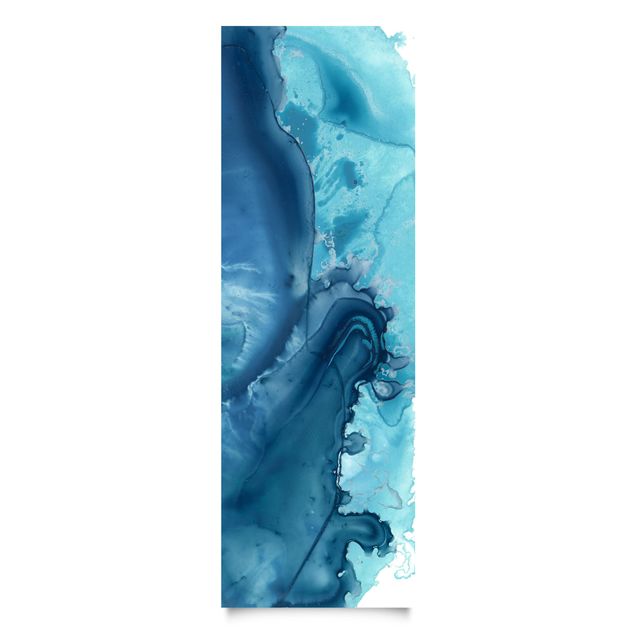 Självhäftande folier blå Wave Watercolour Blue l