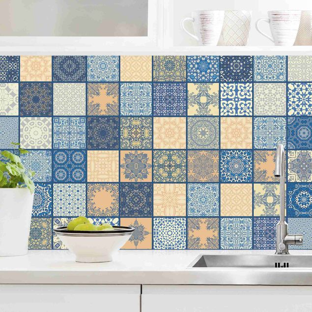 Kök dekoration Sunny Mediterranian Tiles With Blue Joints II
