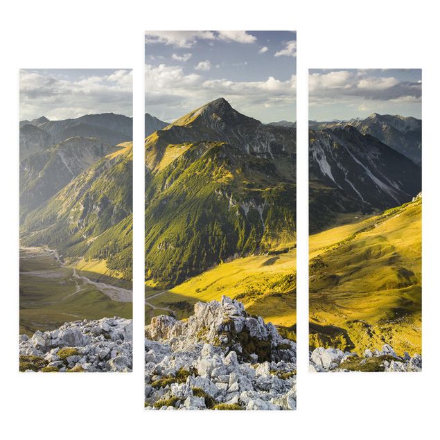 Tavlor landskap Mountains And Valley Of The Lechtal Alps In Tirol