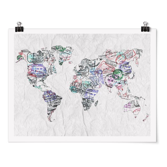 Tavlor världskartor Passport Stamp World Map