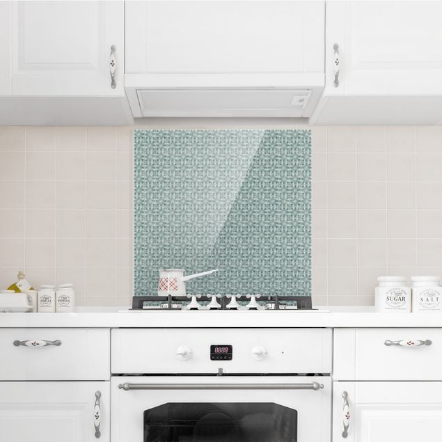 Stänkskydd kök glas mönster Vintage Pattern Geometric Tiles