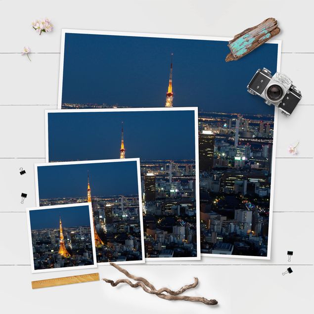 Tavlor blå Tokyo Tower