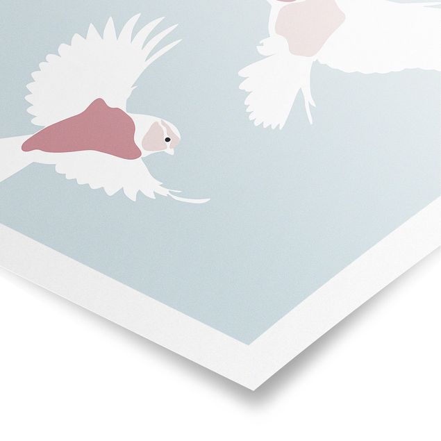 Tavlor konstutskrifter Line Art Pigeons Pastel