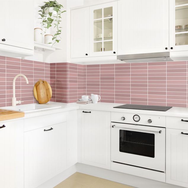 Stänkskydd kök enfärgad Metro Tiles - Antique Pink