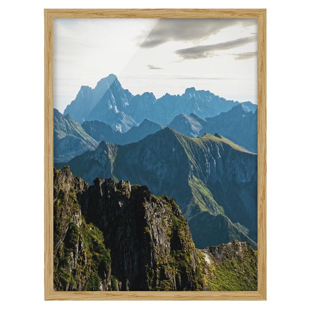 Tavlor med ram landskap Mountains On The Lofoten