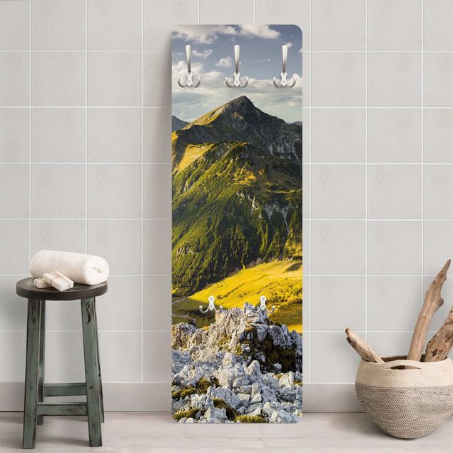 Klädhängare vägg landskap Mountains And Valley Of The Lechtal Alps In Tirol