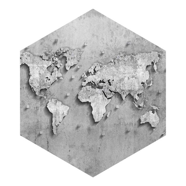 Tapeter Concrete World Map
